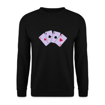 Card Game, Poker, Ace - Sweat-shirt Unisexe - noir - Devant - Alina (178cm) & Michal (187cm)