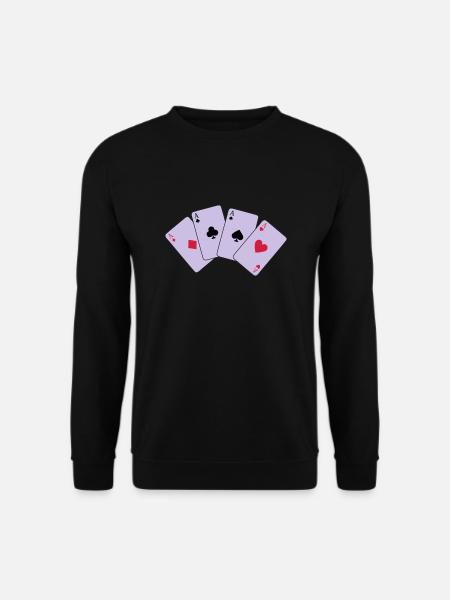 Karten, Poker, Ass, Spielkarten - Unisex Pullover - Schwarz