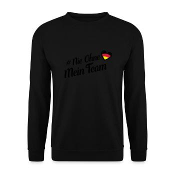 nie ohne team deutschland herz - Unisex Pullover - Schwarz - Vorne - Alina (178cm) & Michal (187cm)