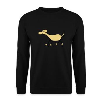 Lustiger Hund - Unisex Pullover - Schwarz - Vorne - Alina (178cm) & Michal (187cm)
