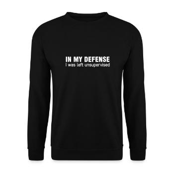 In my defense Quotes - Unisex Sweatshirt - black - Front - Alina (178cm) & Michal (187cm)