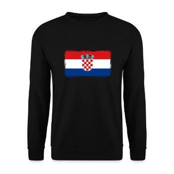 Croatia Flag Used Look Adria Zagreb Croatian - Unisex Sweatshirt - black - Front - Alina (178cm) & Michal (187cm)