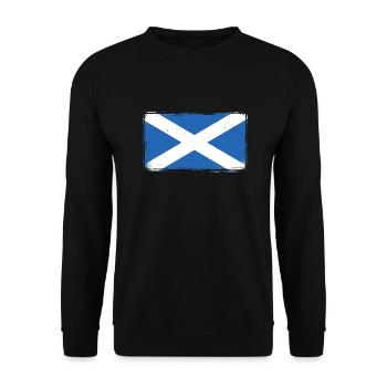 Schottland Flagge Vintage Urlaub Alba Used Look GB - Unisex Pullover - Schwarz - Vorne - Alina (178cm) & Michal (187cm)