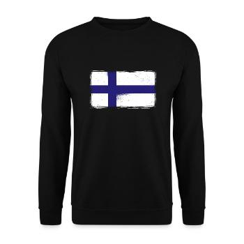 Finland Flag Vintage Suomi Finnish Flag - Unisex Sweatshirt - black - Front - Alina (178cm) & Michal (187cm)