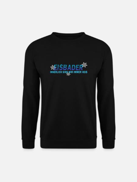 winter eisbaden minus grad eisbader eis und heiß - Unisex Pullover - Schwarz