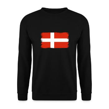Danemark Drapeau Coups de pinceau Copenhague Look used - Sweat-shirt Unisexe - noir - Devant - Alina (178cm) & Michal (187cm)