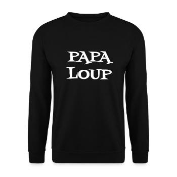 PAPA LOUP - Blanc - Sweat-shirt Unisexe - noir - Devant - Alina (178cm) & Michal (187cm)