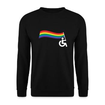 Funny Wheelchair Driver Gift LGBT Gay Lesbian - Unisex Sweatshirt - black - Front - Alina (178cm) & Michal (187cm)
