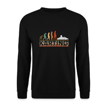 Karting Karting Pilote de course Motorsport Vintage - Sweat-shirt Unisexe - noir - Devant - Alina (178cm) & Michal (187cm)