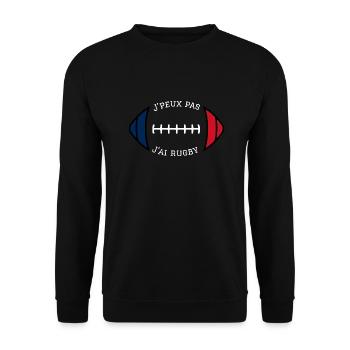 J peux pas j ai rugby - Sweat-shirt Unisexe - noir - Devant - Alina (178cm) & Michal (187cm)
