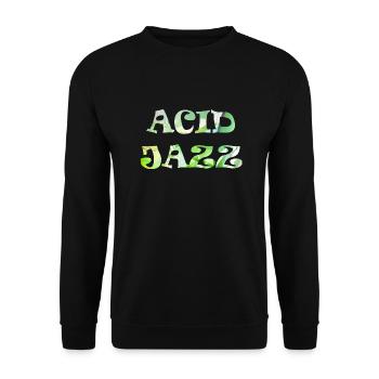 Retro Acid Jazz Funk - Unisex Pullover - Schwarz - Vorne - Alina (178cm) & Michal (187cm)