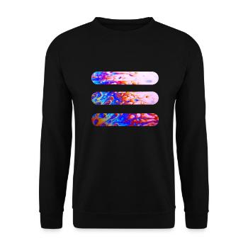 Lignes | Lignes ondulées | symboles | Modèle - Sweat-shirt Unisexe - noir - Devant - Alina (178cm) & Michal (187cm)