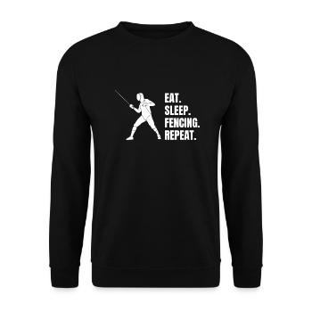 Fechten witziger Kampfsport lustige Fechter Spruch - Unisex Pullover - Schwarz - Vorne - Alina (178cm) & Michal (187cm)
