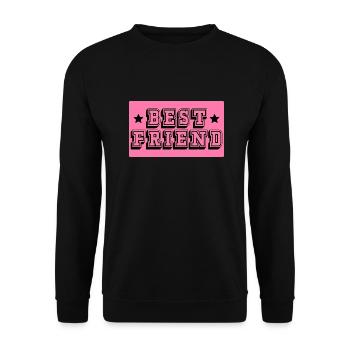 Best friend pink tshirt - Unisex Sweatshirt - black - Front - Alina (178cm) & Michal (187cm)