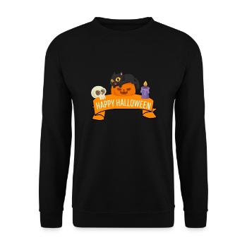 Cadeau de costume de chats de citrouille Joyeux Halloween - Sweat-shirt Unisexe - noir - Devant - Alina (178cm) & Michal (187cm)