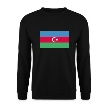Aserbaidschans Flagge WM EM - Unisex Pullover - Schwarz - Vorne - Alina (178cm) & Michal (187cm)