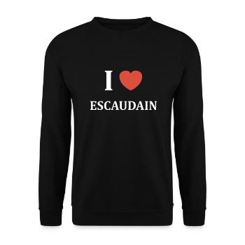 i love Escaudain - Sweat-shirt Unisexe - noir - Devant - Alina (178cm) & Michal (187cm)