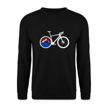 Gravel Bike Berg Rennrad Fahrrad lustiges Geschenk - Unisex Pullover - Schwarz - Vorne - Alina (178cm) & Michal (187cm)
