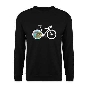 Gravel Bike See Rennrad Fahrrad lustige Geschenk - Unisex Pullover - Schwarz - Vorne - Alina (178cm) & Michal (187cm)
