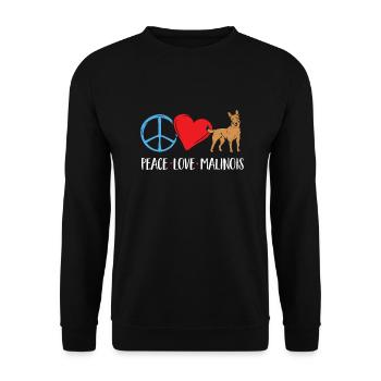Malinois Belgian Shepherd Mechelaar Dog - Unisex Sweatshirt - black - Front - Alina (178cm) & Michal (187cm)