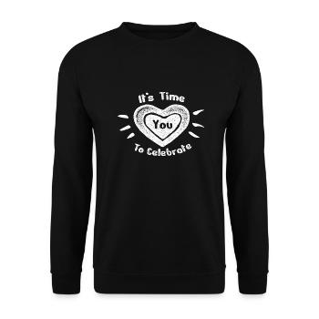 Geburtstag Sticker Feiern Herz - Unisex Pullover - Schwarz - Vorne - Alina (178cm) & Michal (187cm)