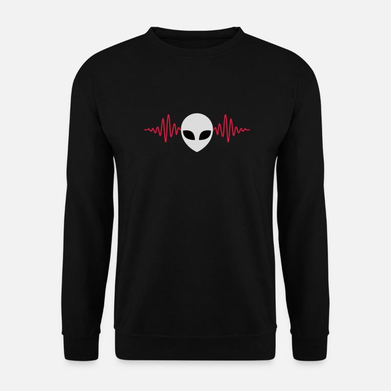 Pulse Alien Head Heartbeat - Unisex Sweatshirt - black