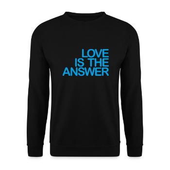 LOVE is the ANSWER 03 light blue - Unisex Sweatshirt - black - Front - Alina (178cm) & Michal (187cm)