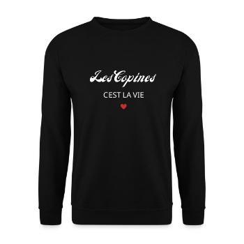 Les copines c'est la vie - Sweat-shirt Unisexe - noir - Devant - Alina (178cm) & Michal (187cm)