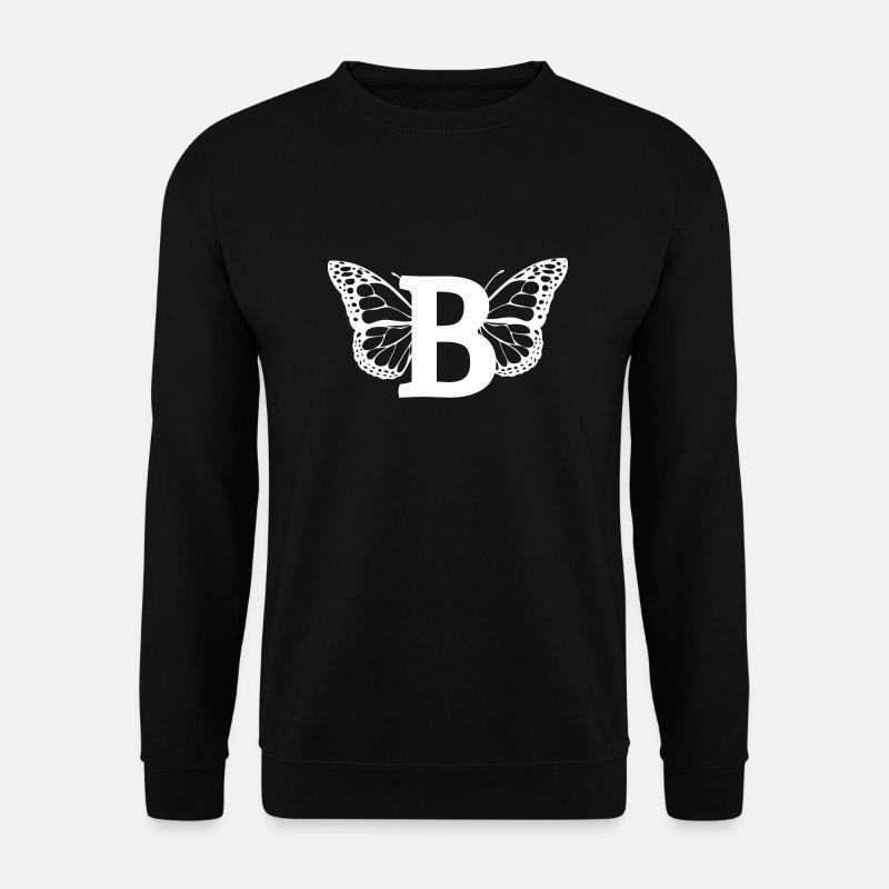 Buchstabe B Schmetterling - Unisex Pullover - Schwarz