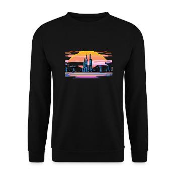 Futuristic landscape - Unisex Sweatshirt - black - Front - Alina (178cm) & Michal (187cm)