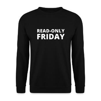 Read Only Friday Admin Informatik IT EDV Nerd - Unisex Pullover - Schwarz - Vorne - Alina (178cm) & Michal (187cm)
