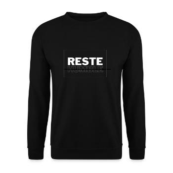 "Reste Humble" une déclaration de sagesse - Sweat-shirt Unisexe - noir - Devant - Alina (178cm) & Michal (187cm)