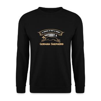 Une maison n’est pas une maison sans berger allemand - Sweat-shirt Unisexe - noir - Devant - Alina (178cm) & Michal (187cm)