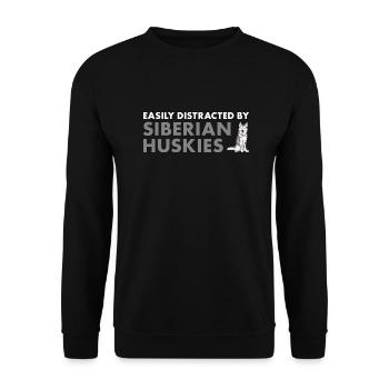 Easily Distracted By Siberian Husky - Unisex Sweatshirt - black - Front - Alina (178cm) & Michal (187cm)