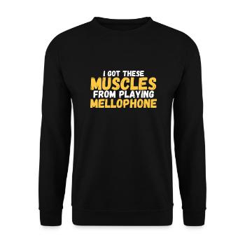 Marching Band Mellophone Musician - Unisex Pullover - Schwarz - Vorne - Alina (178cm) & Michal (187cm)