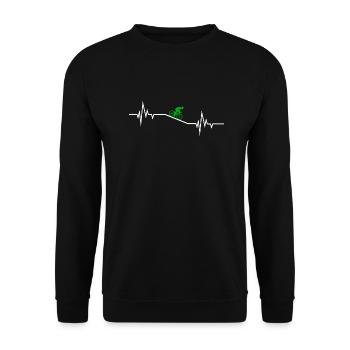 Herzschlag Fahrrad Radrennen - Unisex Pullover - Schwarz - Vorne - Alina (178cm) & Michal (187cm)