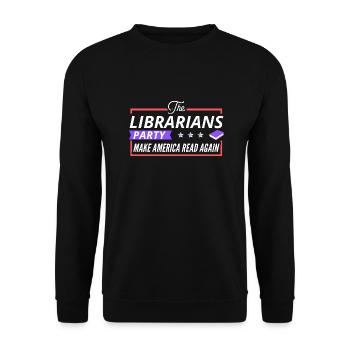Die Partei der Bibliothekare - Unisex Pullover - Schwarz - Vorne - Alina (178cm) & Michal (187cm)