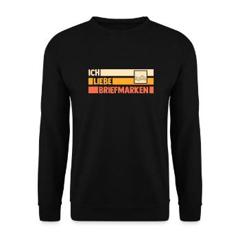 Philatelie Briefmarkensammlung Briefmarkensammler - Unisex Pullover - Schwarz - Vorne - Alina (178cm) & Michal (187cm)