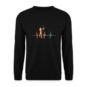 Archery heartbeat - Unisex Sweatshirt - black - Front - Alina (178cm) & Michal (187cm)