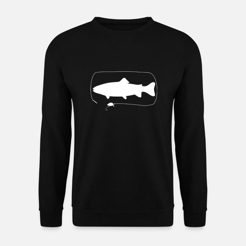 Forelle mit Wobbler - Unisex Pullover - Schwarz