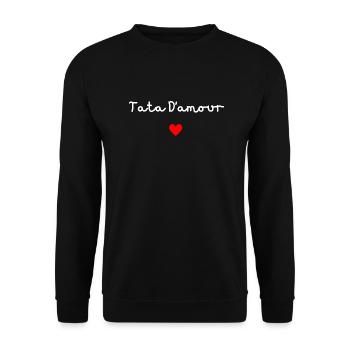 Tata d’amour - Sweat-shirt Unisexe - noir - Devant - Alina (178cm) & Michal (187cm)