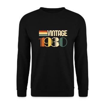 Vintage 1930-cadeau anniversaire 1930 - Sweat-shirt Unisexe - noir - Devant - Alina (178cm) & Michal (187cm)