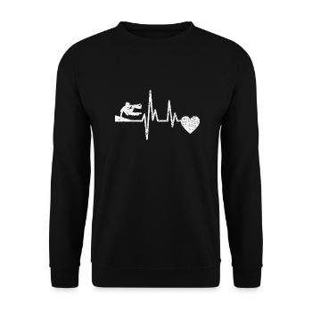 Parkour Läufer Extremsport Geschenk Parkourläufer - Unisex Pullover - Schwarz - Vorne - Alina (178cm) & Michal (187cm)