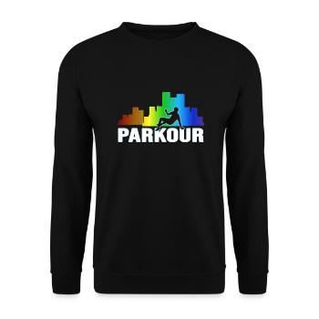 Freerunning Parkour Walljump - Sweat-shirt Unisexe - noir - Devant - Alina (178cm) & Michal (187cm)