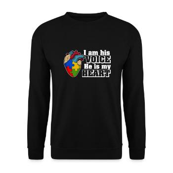 Je suis sa voix, il est mon cœur, l’autisme - Sweat-shirt Unisexe - noir - Devant - Alina (178cm) & Michal (187cm)