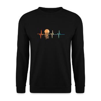 Battement de cœur méduse - Sweat-shirt Unisexe - noir - Devant - Alina (178cm) & Michal (187cm)