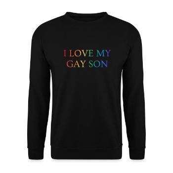 I love my gay son Pride rainbow colors - Unisex Sweatshirt - black - Front - Alina (178cm) & Michal (187cm)