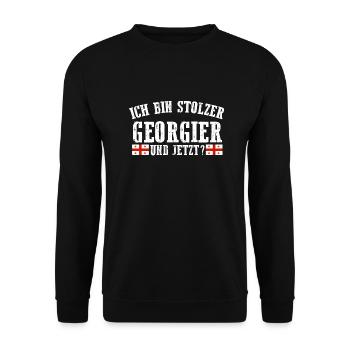 Georgier Georgien - Unisex Pullover - Schwarz - Vorne - Alina (178cm) & Michal (187cm)