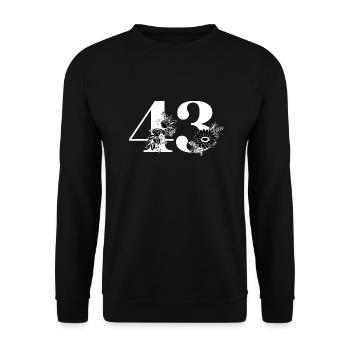 Numéro 43 floral noir - 43e anniversaire floral - Sweat-shirt Unisexe - noir - Devant - Alina (178cm) & Michal (187cm)