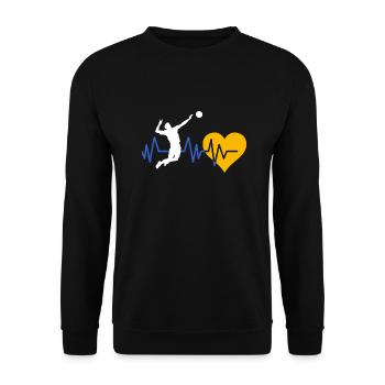 Battement de coeur volley ball - Sweat-shirt Unisexe - noir - Devant - Alina (178cm) & Michal (187cm)